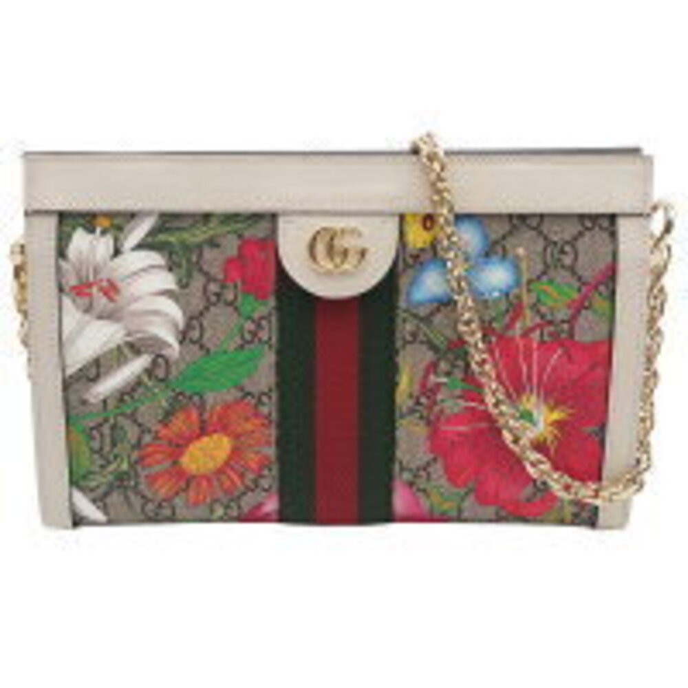 Gucci Chain Shoulder Bag GG Supreme Sherry Line Floral Flower Floral Stripe